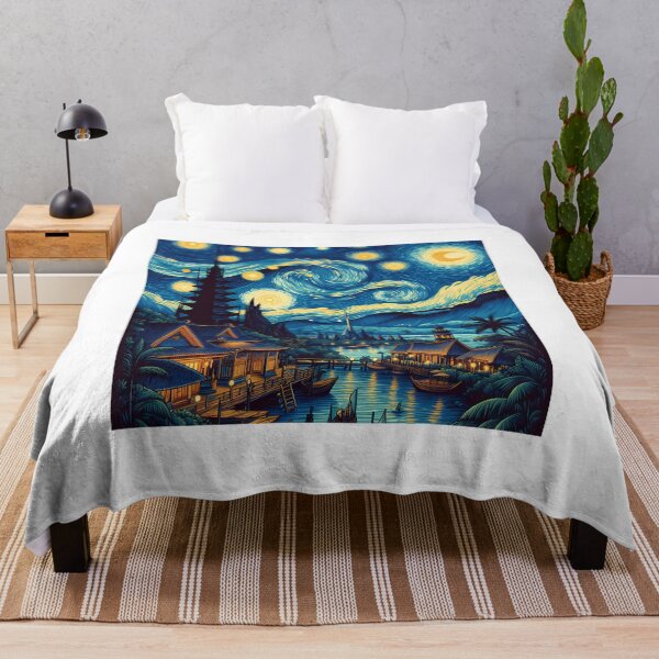 Artikelvorschau, Bali, Indonesien, Design im Stil von Vincent van Gogh Sternennacht entworfen und verkauft von CreativeSparkzz.