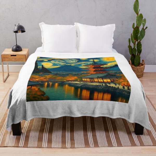 Artikelvorschau, Kyoto, Japan, Design im Stil von Vincent van Gogh Sternennacht entworfen und verkauft von CreativeSparkzz.