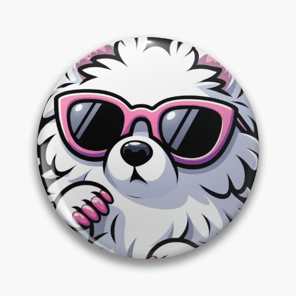 Item preview, White Fluffy Sassy Dog - Pink designed and sold by ritasud.