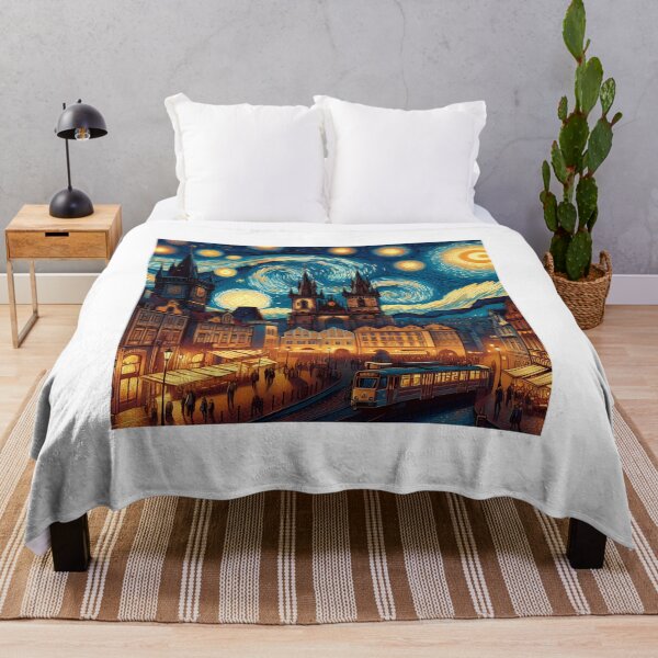 Artikelvorschau, Prag, Tschechien, Design im Stil von Vincent van Gogh Sternennacht entworfen und verkauft von CreativeSparkzz.