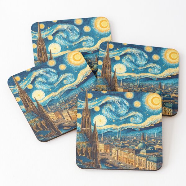 Artikelvorschau, Wien, Österreich, Design im Stil von Vincent van Gogh Sternennacht entworfen und verkauft von CreativeSparkzz.