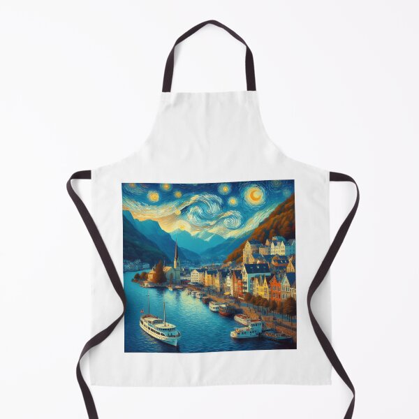 Item preview, Bergen, Norway, design in the style of Vincent van Gogh Starry Night designed and sold by CreativeSparkzz.