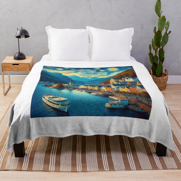 Item preview, Bergen, Norway, design in the style of Vincent van Gogh Starry Night designed and sold by CreativeSparkzz.