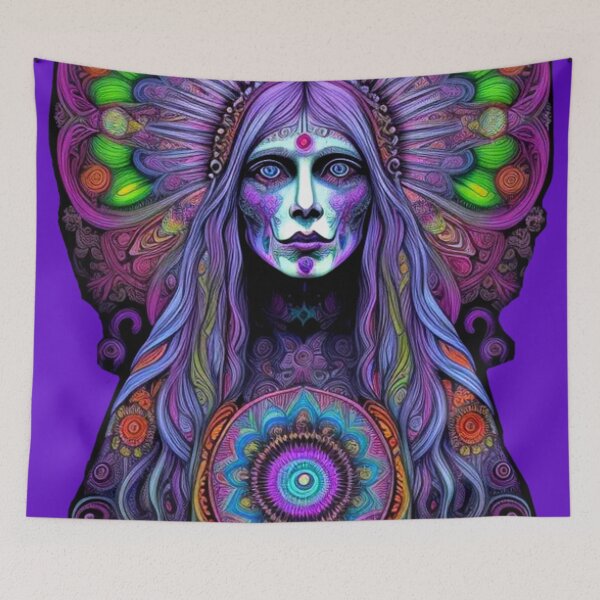 Item preview, Retro Psychedelic Hippy Woman designed and sold by TheDarkWardrobe.