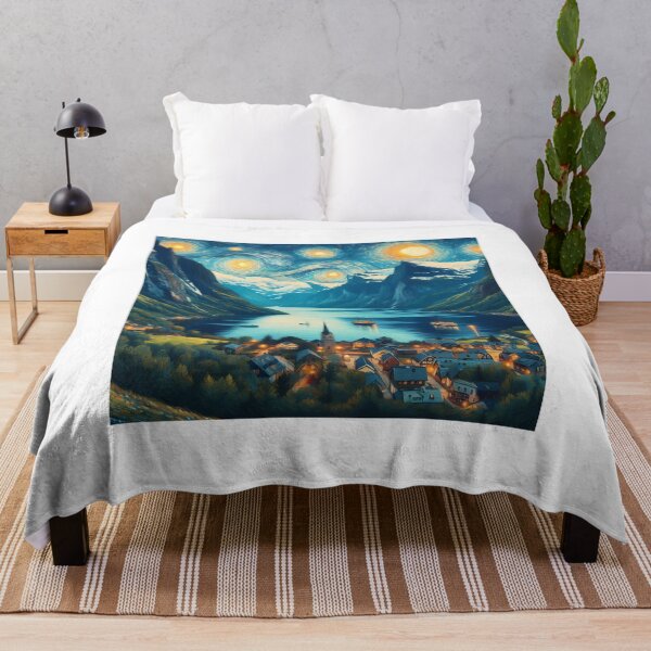 Item preview, Geiranger Fjord, Norway, design in the style of Vincent van Gogh Starry Night designed and sold by CreativeSparkzz.