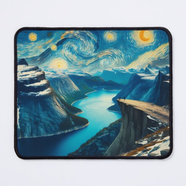 Item preview, Preikestolen, Lysefjord, Norway, design in the style of Vincent van Gogh Starry Night designed and sold by CreativeSparkzz.