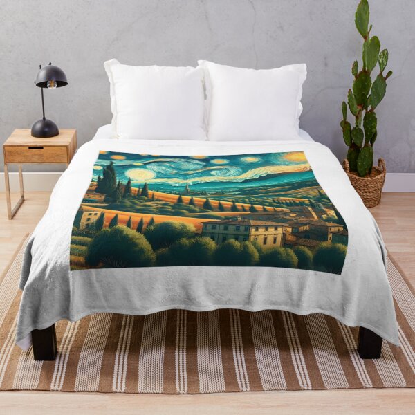 Artikelvorschau, Toskana, Italien, Design im Stil von Vincent van Gogh Sternennacht entworfen und verkauft von CreativeSparkzz.