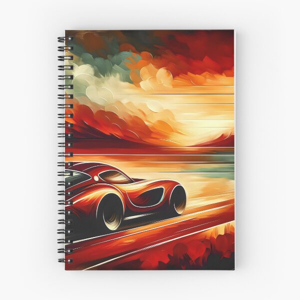 Item preview, Dynamic Racing Car, Fiery Sunset - Collector's Artwork designed and sold by ElLocoMus.