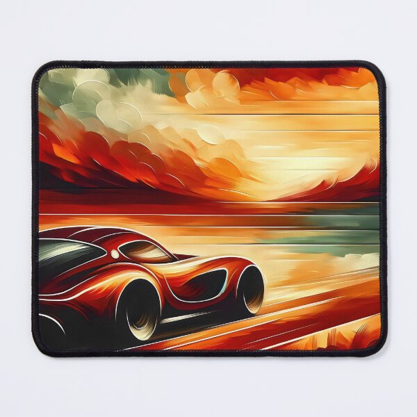 Item preview, Dynamic Racing Car, Fiery Sunset - Collector's Artwork designed and sold by ElLocoMus.