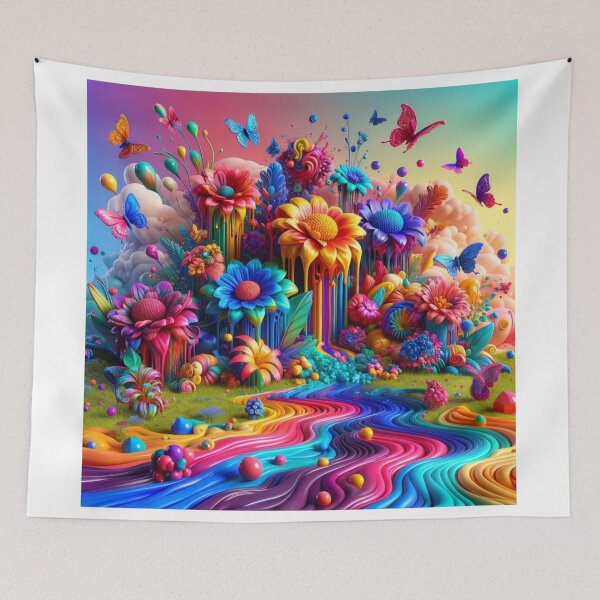Item preview, Psychedelic Garden - Vibrant Flowering designed and sold by PlanetTshirtArt.