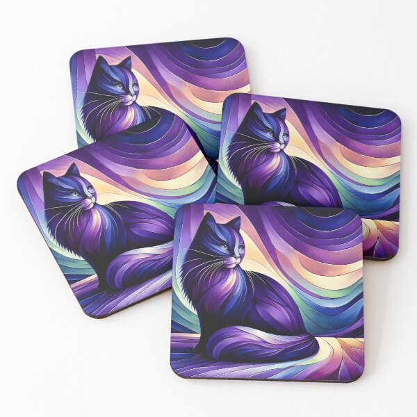 Item preview, Mystical Feline Aura Purple Whirls Captivating Art designed and sold by ElLocoMus.