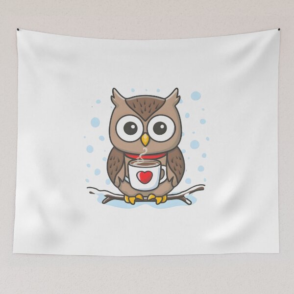 Item preview, Owl drinking hot chocolate designed and sold by r105.