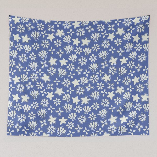 Item preview, BOHO SEASHELLS AND STARFISH COCONUT GIRL OCEAN BLUE designed and sold by blomastudios.