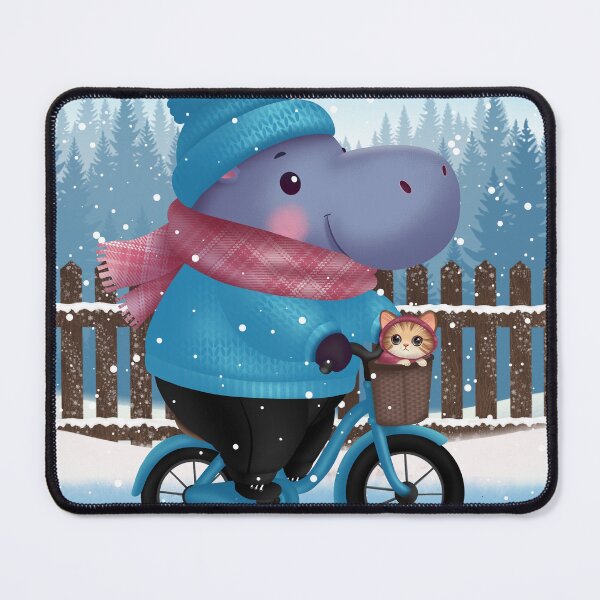 Item preview, Hippopotamus riding a bicycle designed and sold by SDCillustration.