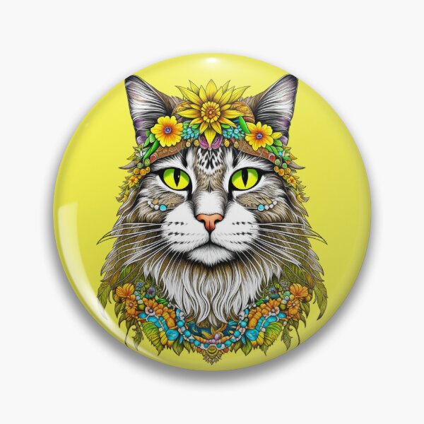 Aperçu de l'œuvre Chat hippie créée et vendue par DadDrivenDesign.