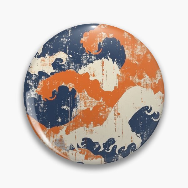 Item preview, Blue Distressed Batik Pattern - Flowing Retro Design designed and sold by HausKatz.