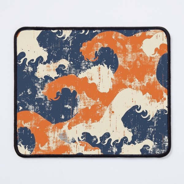 Item preview, Blue Distressed Batik Pattern - Flowing Retro Design designed and sold by HausKatz.