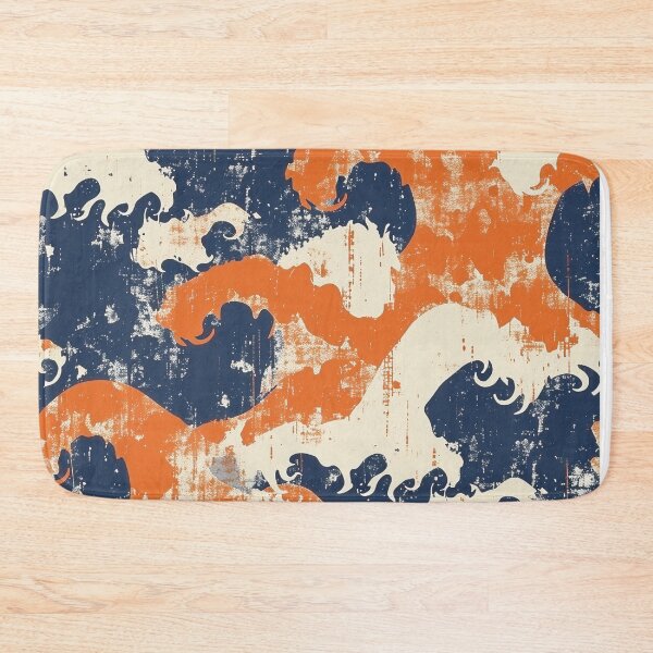 Item preview, Blue Distressed Batik Pattern - Flowing Retro Design designed and sold by HausKatz.