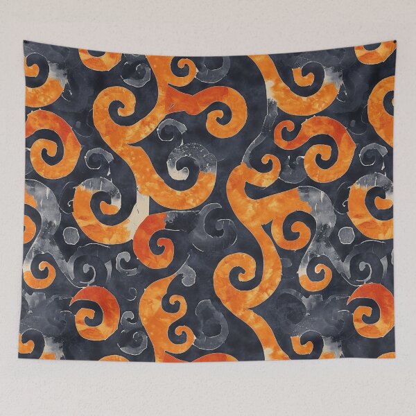 Item preview, Retro Navy Blue Batik Pattern  designed and sold by HausKatz.