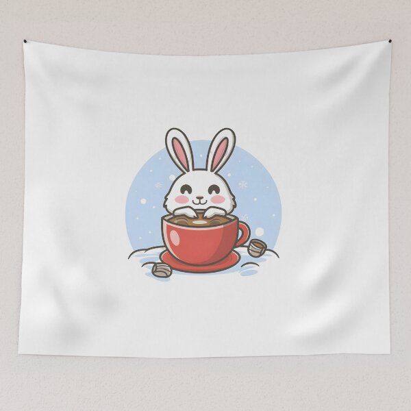 Item preview, Rabbit drinking hot chocolate designed and sold by r105.