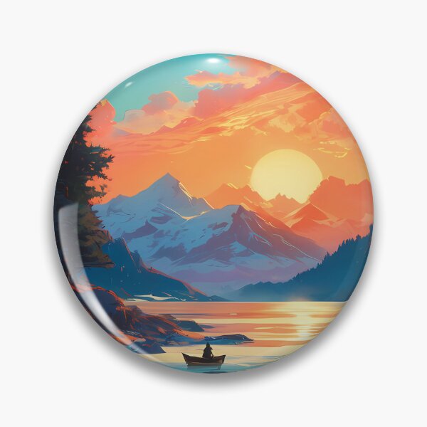 Item preview, Mountain Lake Against the Sunset designed and sold by Design-Illusi0n.