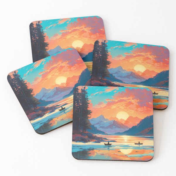 Item preview, Mountain Lake Against the Sunset designed and sold by Design-Illusi0n.