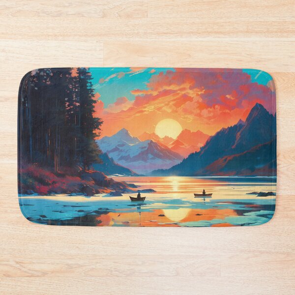 Item preview, Mountain Lake Against the Sunset designed and sold by Design-Illusi0n.