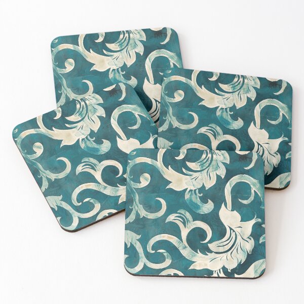 Item preview, Retro Teal Batik Pattern - Vintage Design designed and sold by HausKatz.