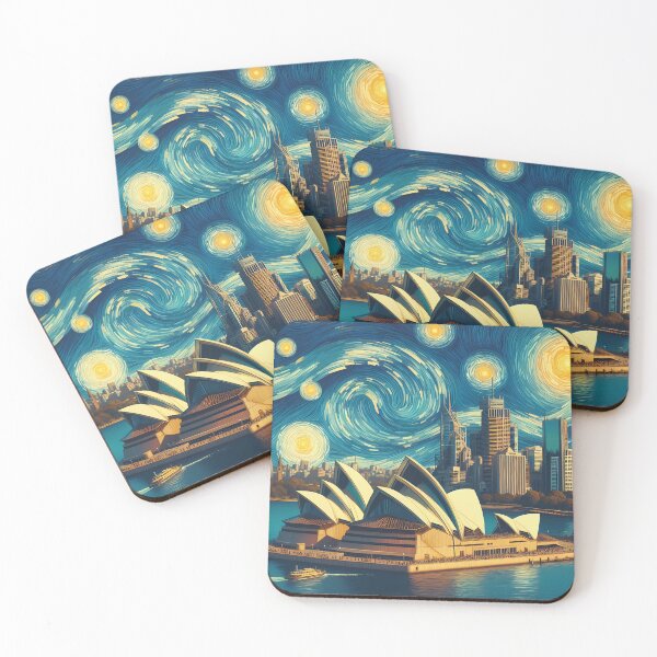 Artikelvorschau, Sydney, Australien, Design im Stil von Vincent van Gogh Sternennacht entworfen und verkauft von CreativeSparkzz.