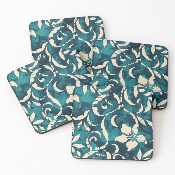 Item preview, Retro Teal Batik Pattern - Vintage Design designed and sold by HausKatz.