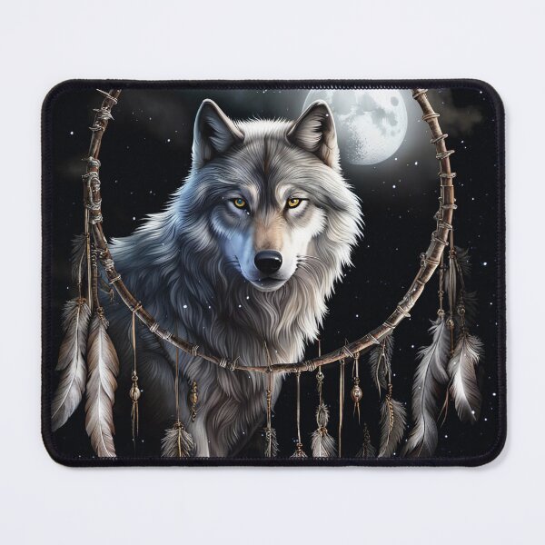 Item preview, Wolf Dream Catcher and Moon designed and sold by Stephanie Laird.