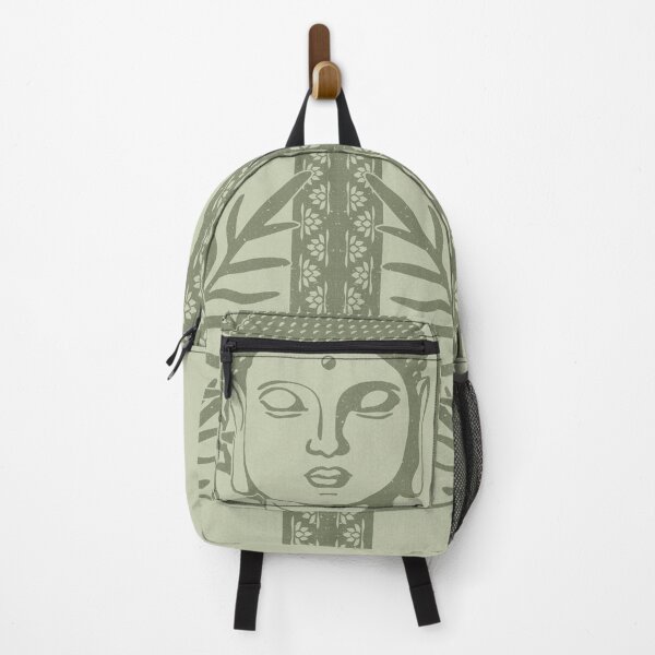 Item preview, Buddha Head Statue with Palm Fronds - Tea + Sage designed and sold by Irene Estelle.