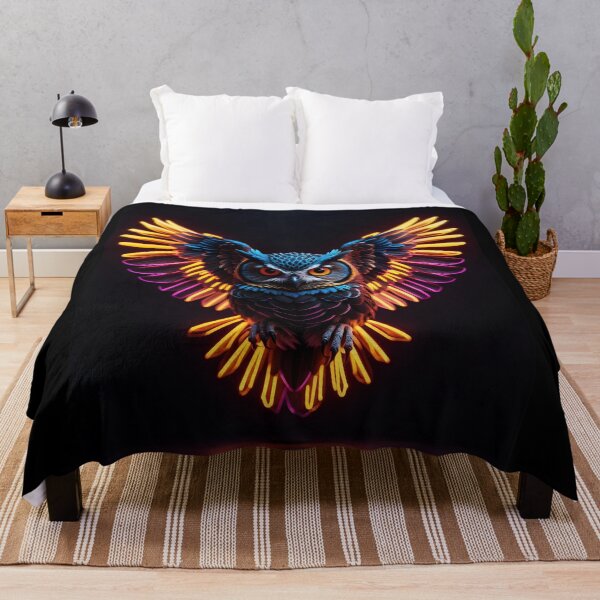 Item preview, Night Hunter's Glow: Fiery Wings in Midnight Hues designed and sold by ArtComixHaven.