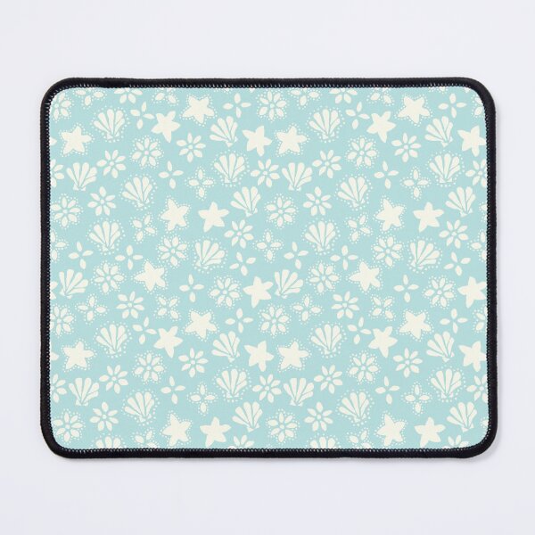 Item preview, BOHO SEASHELLS AND STARFISH COCONUT GIRL CREAM ON TURQUOISE designed and sold by blomastudios.