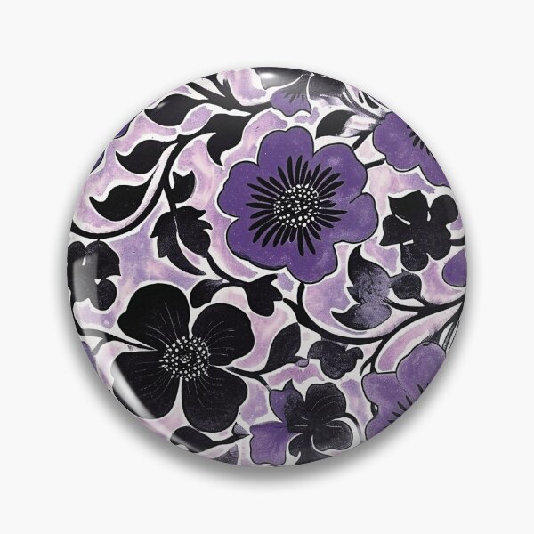 Item preview, Floral Violet Batik Pattern - Flowing Purple Flowers designed and sold by HausKatz.
