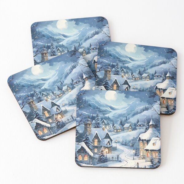Artikelvorschau, Winterlandschaften im impressionistischen Aquarellstil entworfen und verkauft von frequent-art.