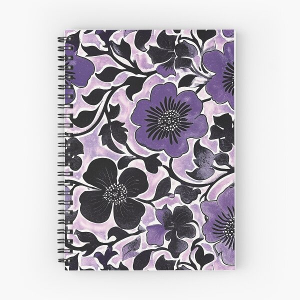 Item preview, Floral Violet Batik Pattern - Flowing Purple Flowers designed and sold by HausKatz.