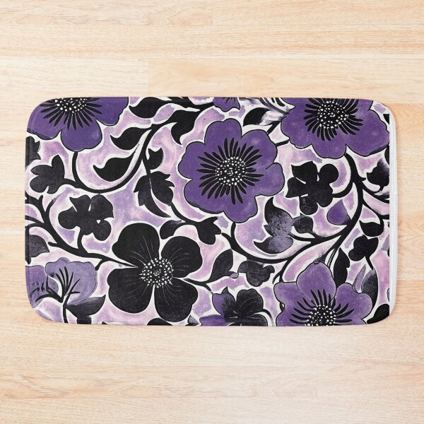 Item preview, Floral Violet Batik Pattern - Flowing Purple Flowers designed and sold by HausKatz.