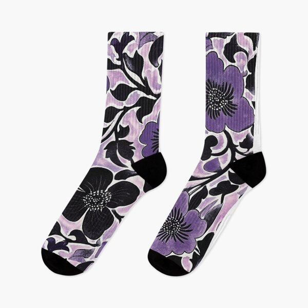 Item preview, Floral Violet Batik Pattern - Flowing Purple Flowers designed and sold by HausKatz.