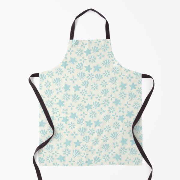 Item preview, BOHO SEASHELLS AND STARFISH COCONUT GIRL TURQUOISE ON CREAM designed and sold by blomastudios.