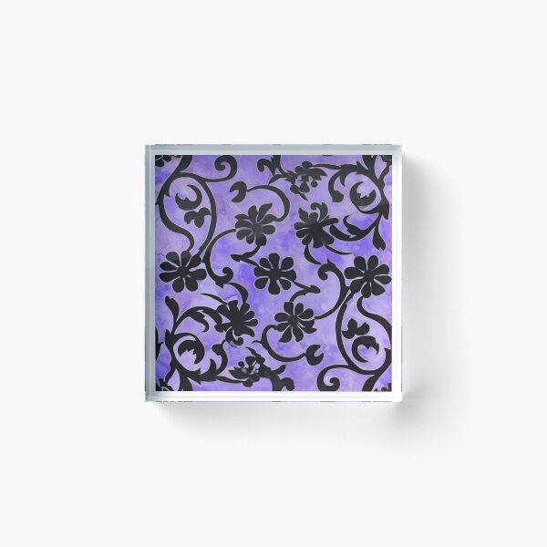 Item preview, Floral Violet Batik Pattern 2 - Flowing Purple Flowers designed and sold by HausKatz.