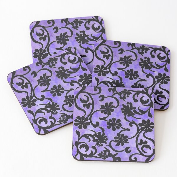 Item preview, Floral Violet Batik Pattern 2 - Flowing Purple Flowers designed and sold by HausKatz.