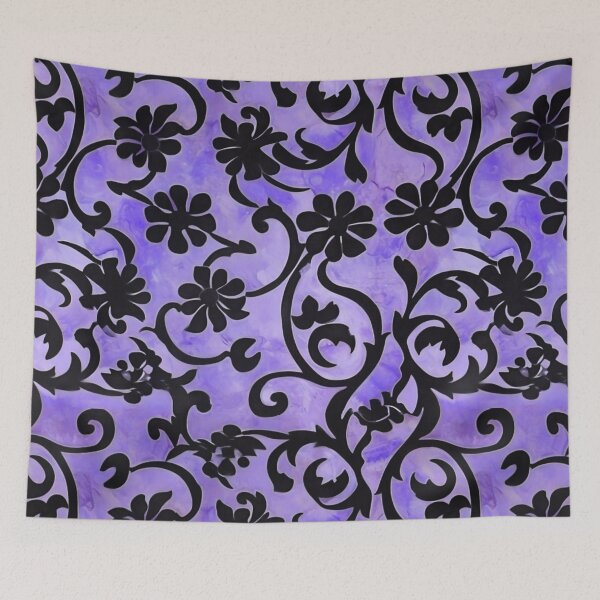 Item preview, Floral Violet Batik Pattern 2 - Flowing Purple Flowers designed and sold by HausKatz.