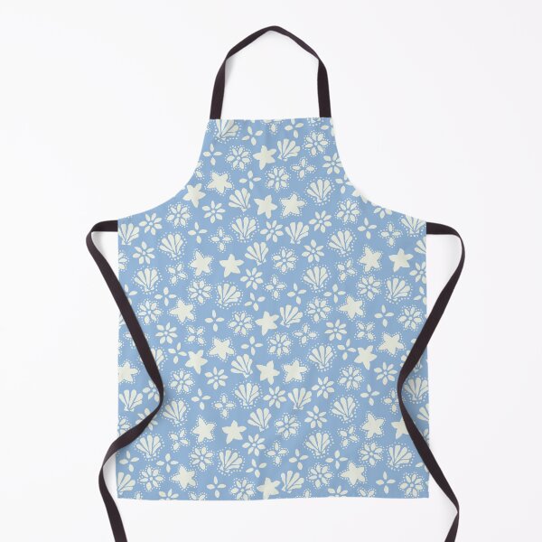 Item preview, BOHO SEASHELLS AND STARFISH COCONUT GIRL PASTEL BLUE CREAM designed and sold by blomastudios.