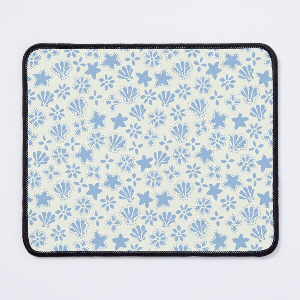 Item preview, BOHO SEASHELLS AND STARFISH COCONUT GIRL CREAM PASTEL BLUE designed and sold by blomastudios.