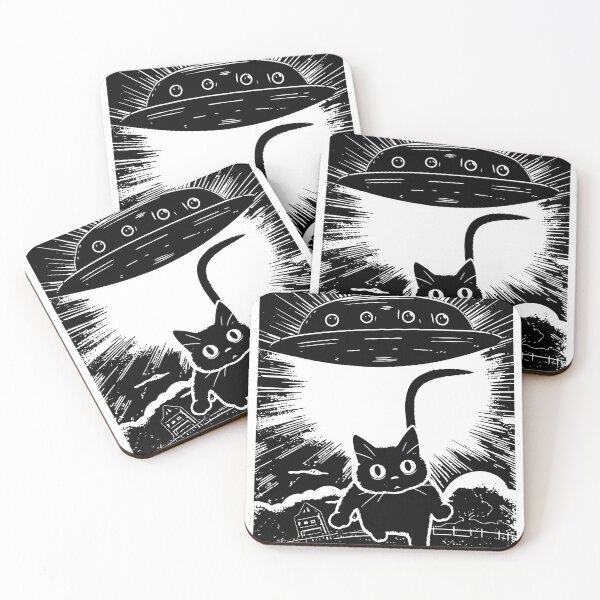 Item preview, UFO Farm Cat Abduction, Catduction, UFO Enthusiast, Cat Getting Abducted by Aliens, UFO Lover, UFO Stealing a Cat designed and sold by PrintShangri-La.