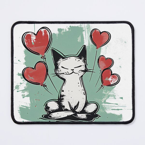 Item preview, Cute meditating cat with hearts designed and sold by randrdesign.