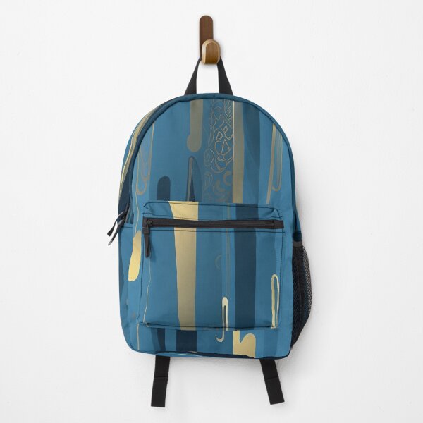 Item preview, Stripes on an blue background. Stylish abstract pattern with gold lines designed and sold by Harmonysens.