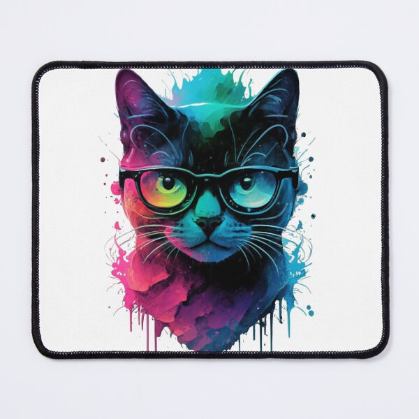 Item preview, Geek cat colorful painting designed and sold by GeekWardrobe.