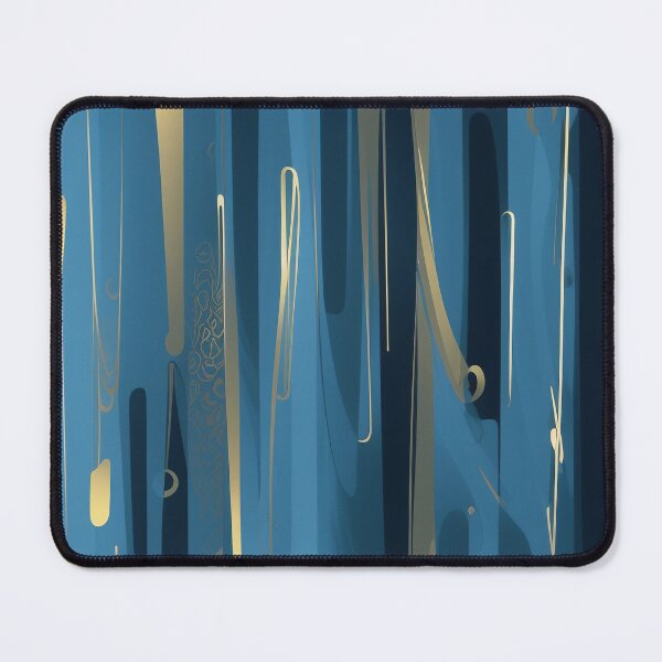 Item preview, Stripes on an blue background. Stylish abstract pattern with gold lines designed and sold by Harmonysens.